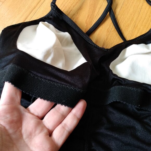 Vintage YSL Swimsuit Sz 14 Yves Saint Laurent Black Ruched 1 Piece Bathing Suit - Picture 2 of 16